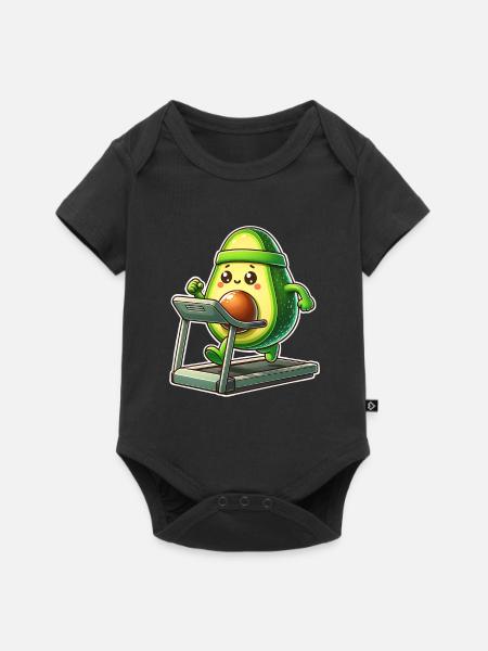 Avocado Laufband - Baby Premium Kurzarmbody - Schwarz
