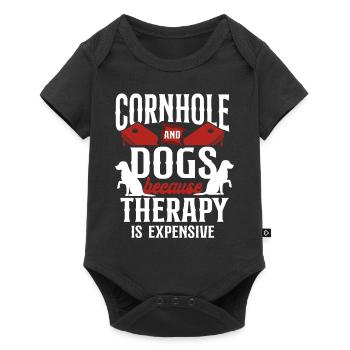 Cornhole Team Bean Bag Player - Baby Premium Kurzarmbody - Schwarz - Vorne