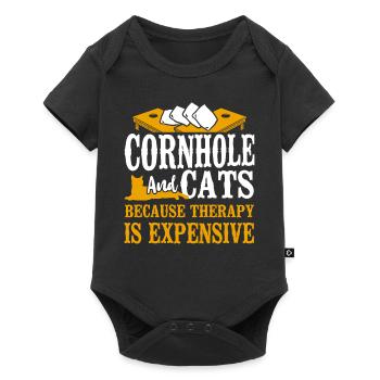 Joueur de sac de haricots de l’équipe Cornhole - Body à manches courtes Premium Bébé - noir - Devant