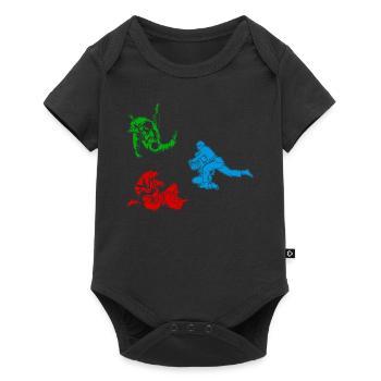 Judo combattant Judo Silhouette Judo Judoka - Body à manches courtes Premium Bébé - noir - Devant