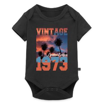 1973 Vintage Edition Limitée Palmiers Né en 1973 - Body à manches courtes Premium Bébé - noir - Devant