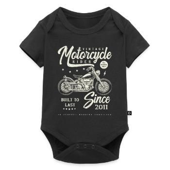 Vintage Motorcycle Bikers Motorbike Birthday 2011 - Baby Premium short-sleeve bodysuit - black - Front