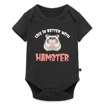 La vie est meilleure avec des hamsters, des bonbons - Body à manches courtes Premium Bébé - noir - Devant