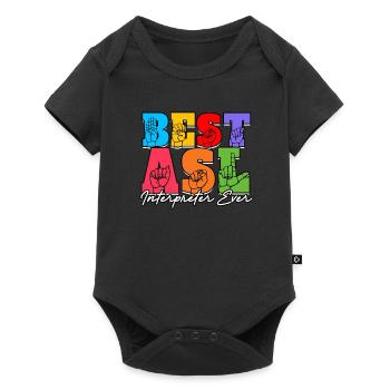 Interprète en langue des signes ASL - Body à manches courtes Premium Bébé - noir - Devant