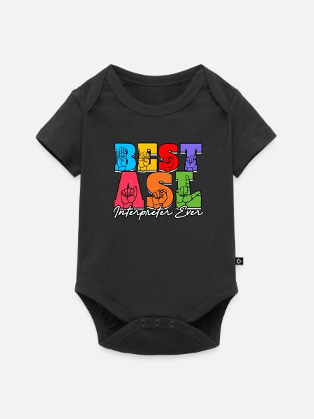 ASL Dolmetscher Gebärdensprache - Baby Premium Kurzarmbody - Schwarz