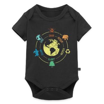 Save Animals Recycle Earth Day, Save the Ocean - Baby Premium short-sleeve bodysuit - black - Front