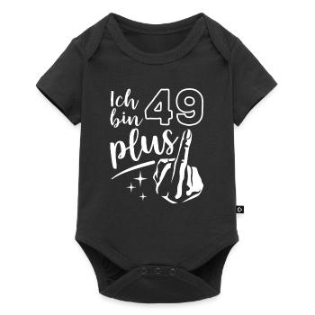 Ich bin 49 plus 1, Mittelfinger 50. Geburtstag - Baby Premium Kurzarmbody - Schwarz - Vorne