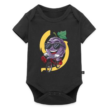 Trauben, Radfahren, Auf, Fahrrad, Geschenk - Baby Premium Kurzarmbody - Schwarz - Vorne