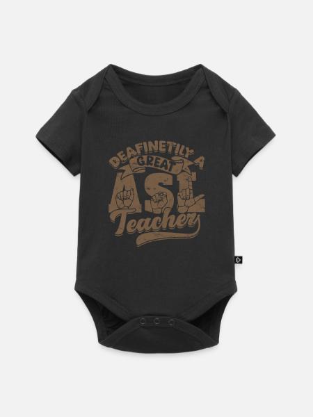 ASL Dolmetscher Gebärdensprache - Baby Premium Kurzarmbody - Schwarz