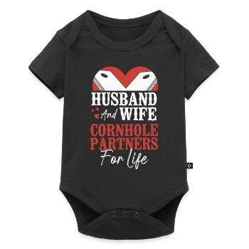 Joueur de sac de haricots de l’équipe Cornhole - Body à manches courtes Premium Bébé - noir - Devant
