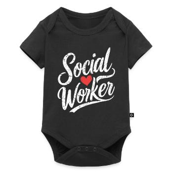 Social Worker Heart Social Work Love - Baby Premium short-sleeve bodysuit - black - Front