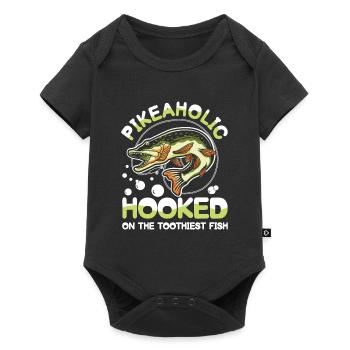 Pikeaholic Hooked on the Toothiest Fish - Baby Premium Kurzarmbody - Schwarz - Vorne