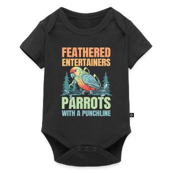 Feathered Entertainers Parrots - Baby Premium Kurzarmbody - Schwarz - Vorne