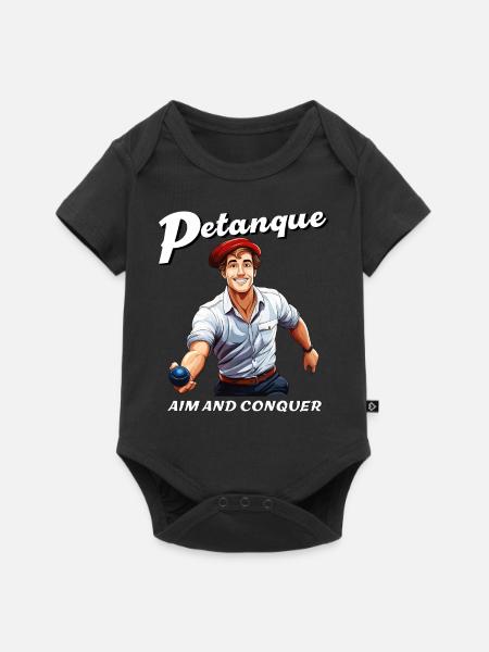 PETANQUE AIM AND CONQUER - Baby Premium Kurzarmbody - Schwarz
