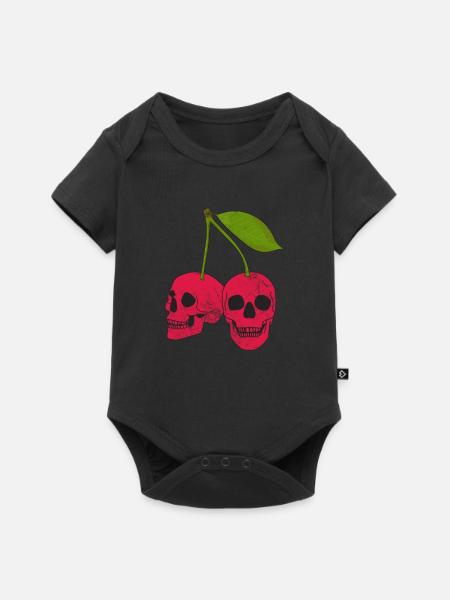 Kirsche - Baby Premium Kurzarmbody - Schwarz