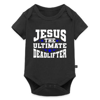 Jesus Ultimate Deadlifter Workout Christian Gym - Baby Premium short-sleeve bodysuit - black - Front
