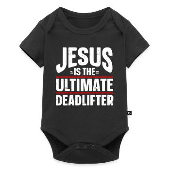 Jesus Ultimate Deadlifter Workout Christian Gym - Baby Premium short-sleeve bodysuit - black - Front