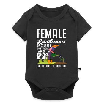 Landschaftsgärtner Frau - Baby Premium Kurzarmbody - Schwarz - Vorne