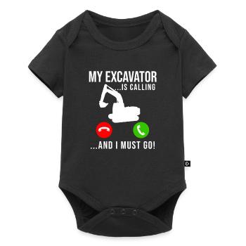 Baggerfahrer Baggerfahrer - Baby Premium Kurzarmbody - Schwarz - Vorne