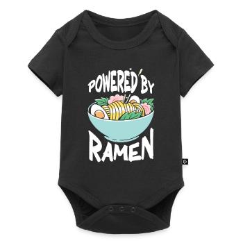Powered By Ramen Anime Japanese Soup Cup Noodle - Baby Premium Kurzarmbody - Schwarz - Vorne