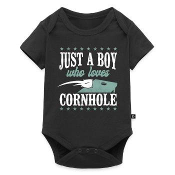 Cornhole Team Bean Bag Player - Baby Premium Kurzarmbody - Schwarz - Vorne