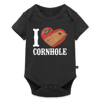 Joueur de sac de haricots de l’équipe Cornhole - Body à manches courtes Premium Bébé - noir - Devant