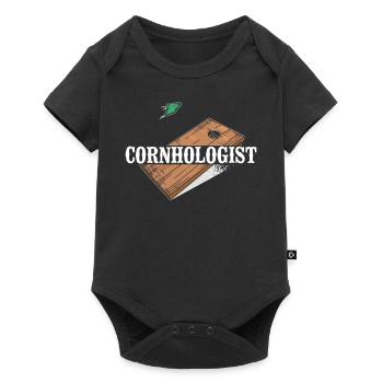 Cornhole Team Bean Bag Player - Baby Premium Kurzarmbody - Schwarz - Vorne