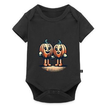 Cute Pumpkin Twins Halloween Costume Decoration - Baby Premium short-sleeve bodysuit - black - Front