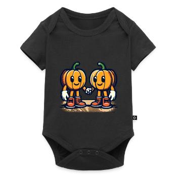 Cute Pumpkin Twins Halloween Costume - Baby Premium short-sleeve bodysuit - black - Front