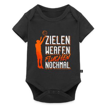 Zielen werfen fluchen nochmal / Basketball Design - Baby Premium Kurzarmbody - Schwarz - Vorne