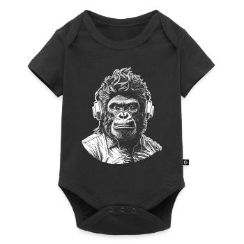 T-shirt urbain Gorilla Groove avec touche hip-hop - Body à manches courtes Premium Bébé - noir - Devant