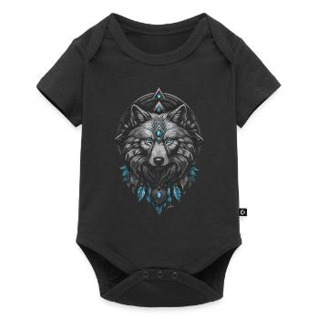 Loup arctique viking - Body à manches courtes Premium Bébé - noir - Devant