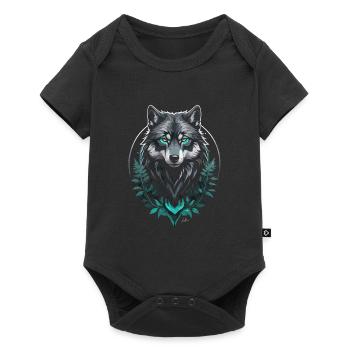 Forest Arctic Wolf - Baby Premium short-sleeve bodysuit - black - Front