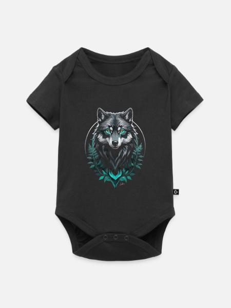 Loup arctique forestier - Body à manches courtes Premium Bébé - noir