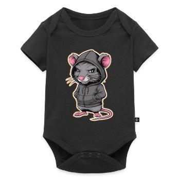 Cool Rat in a Stylish Hoodie - Funny Animals - Baby Premium short-sleeve bodysuit - black - Front