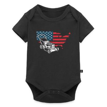 USA Flagge Amerika Landschaftsgärtner - Baby Premium Kurzarmbody - Schwarz - Vorne