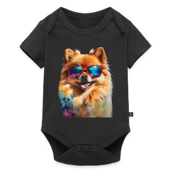 Pomeranian Pomeranian Sunglasses Dog Print - Baby Premium short-sleeve bodysuit - black - Front