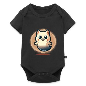 Mignon Fantômes Chat Kawaii Fantôme Animal de compagnie - Body à manches courtes Premium Bébé - noir - Devant