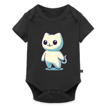 Cute Ghosts Cat Kawaii Ghost Pet - Baby Premium short-sleeve bodysuit - black - Front