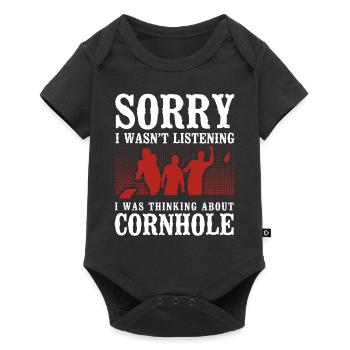 Joueur de sac de haricots de l’équipe Cornhole - Body à manches courtes Premium Bébé - noir - Devant