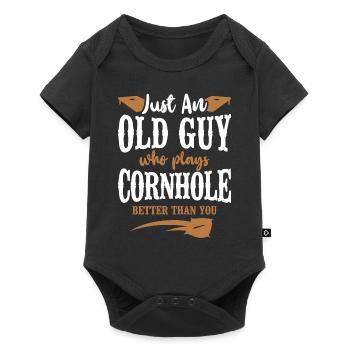 Joueur de sac de haricots de l’équipe Cornhole - Body à manches courtes Premium Bébé - noir - Devant