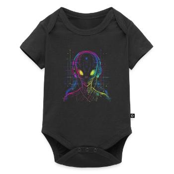 UFO Alien DJ Alien Festival Alien avec écouteurs - Body à manches courtes Premium Bébé - noir - Devant