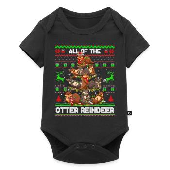 All Of The Otters Reindeer Ugly Sweater Otter Xmas - Baby Premium short-sleeve bodysuit - black - Front
