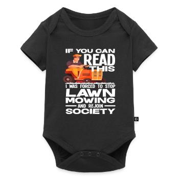 Landschaftsgärtner Lustiger Rasen Spruch - Baby Premium Kurzarmbody - Schwarz - Vorne