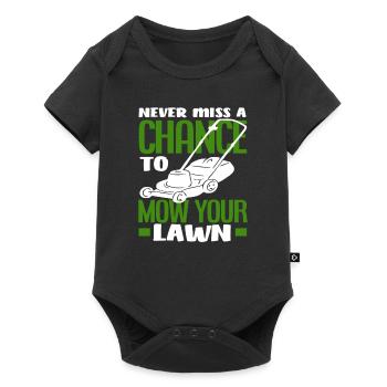 Landschaftsgärtner Rasen Mähen Spruch - Baby Premium Kurzarmbody - Schwarz - Vorne