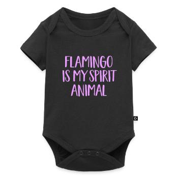 Flamingo ist mein Geisttier Flamingo Vogel Liebhaber - Baby Premium Kurzarmbody - Schwarz - Vorne