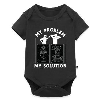 Lecteur de tarot Mon problème Ma solution Pictogramme Papa - Body à manches courtes Premium Bébé - noir - Devant
