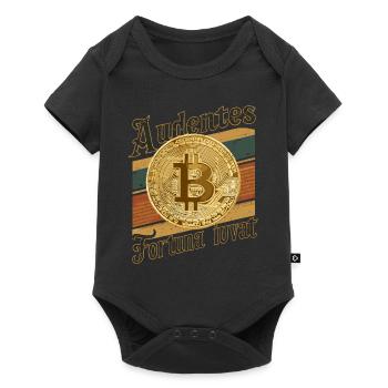 Retro Bitcoin Audentes Fortuna Iuvat Crypto - Baby Premium short-sleeve bodysuit - black - Front