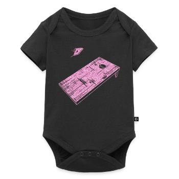 Cornhole Team Bean Bag Player - Baby Premium Kurzarmbody - Schwarz - Vorne