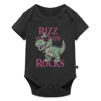 La culture des rizières avec l’art des dinosaures et le T-Rex - Body à manches courtes Premium Bébé - noir - Devant